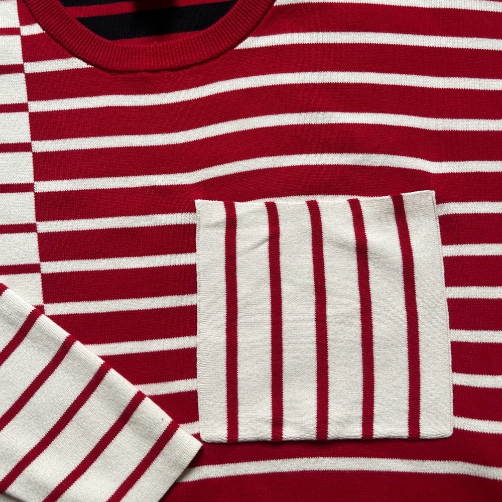 Large Cabi Mixed Stripe Patch Pullover - image 4
